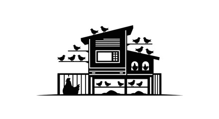 Chicken Coop Vector Illustration © Marchell