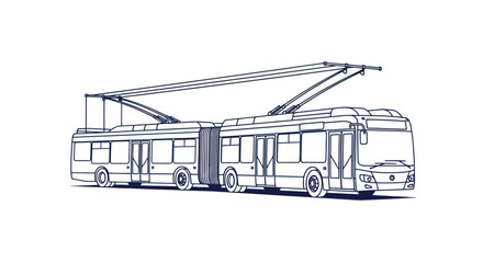 Articulated Trolleybus Vector Illustration © Marchell