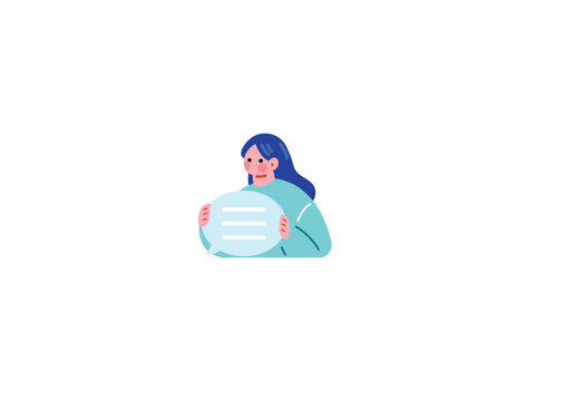 コメントをのhこす女性のイラスト