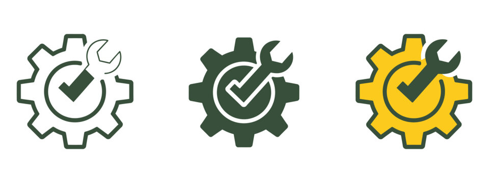 Easy installation icon vector featuring quality support and certified repair solutions symbol for product setup, service assurance, troubleshooting, and technical help illustration, vector, designs
