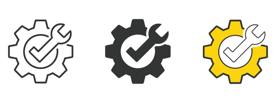 Easy installation icon vector, quality support and certified repair solutions symbol for technical service, setup assistance, maintenance concept, customer support graphics, editable vector 