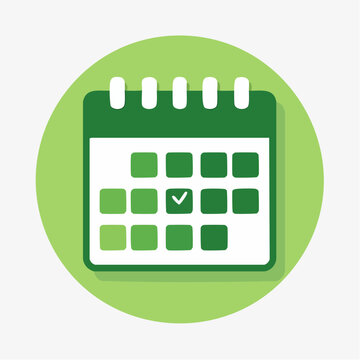 Green Calendar Icon with Checkmark