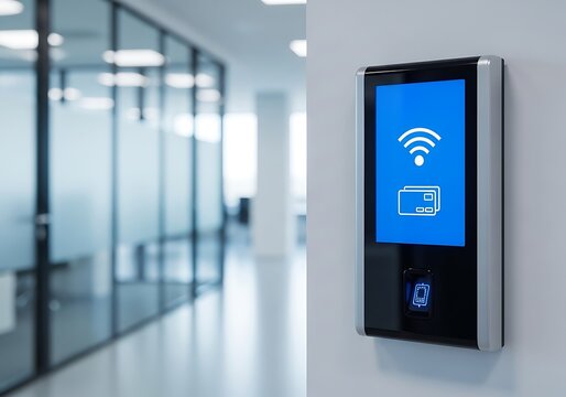 Access control device with biometric scanner RFID reader