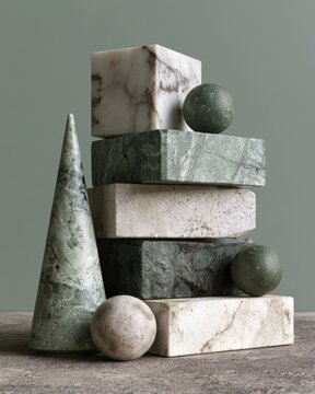 Modern Geometric Sculpture Composition 650