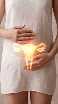 Uterine fibroid causing pelvic pain and discomfort in uterus affecting female reproductive anatomy and women health with symptoms needing medical attention and care for wellbeing