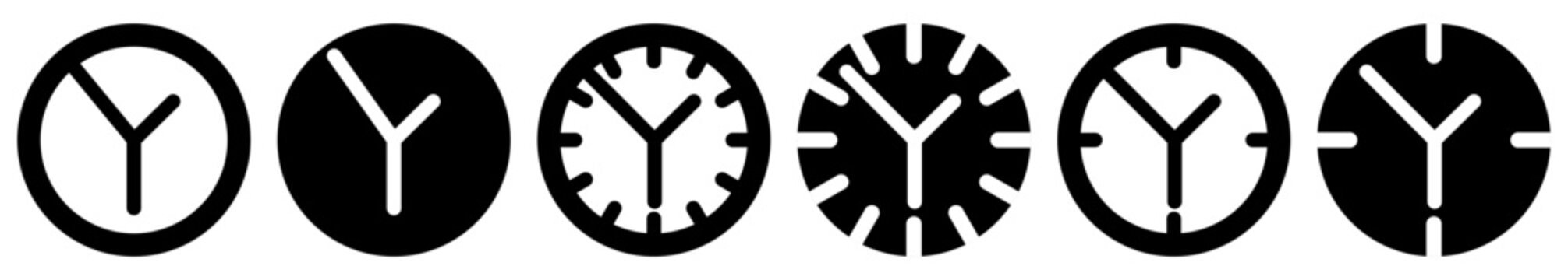 Clock and timer icon set for time scheduling countdown and duration symbols vector.