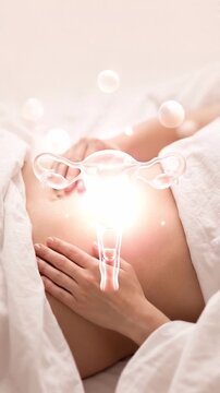 Uterine fibroid causing pelvic pain women uterus health discomfort tenderness lower abdomen symptoms requiring medical attention reproductive care