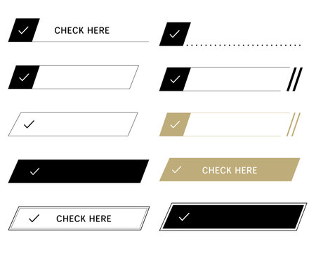 Sleek UI slanted parallelogram checkbox vector