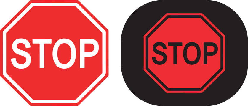 Vibrant red octagon stop sign symbol for road safety traffic regulations and important warning alerts