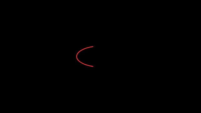 A red circle with a brush stroke effect on a black background, symbolizing creativity and design