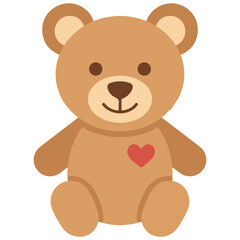 Fototapeta premium Cute stuffed teddy bear toy with heart emblem childhood affection toyanimal decoration character