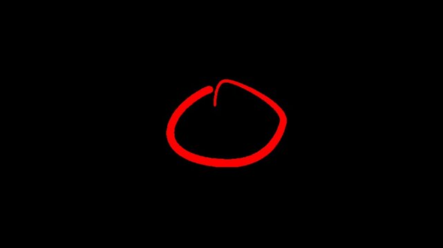 A red hand drawn cherry icon on a black background for design and digital art projects