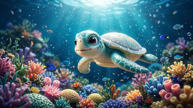 Sea turtle 3D