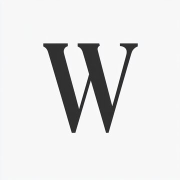 Capital letter W, bold font
