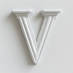 Naklejka premium Capital letter V, ornate, classical style