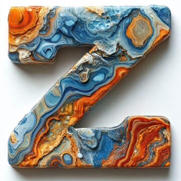 Capital letter Z, marbled design