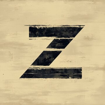 Capital letter Z, textured, distressed