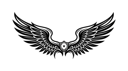 Fototapeta premium An illustration of an eagle's wings spread wide in flight.