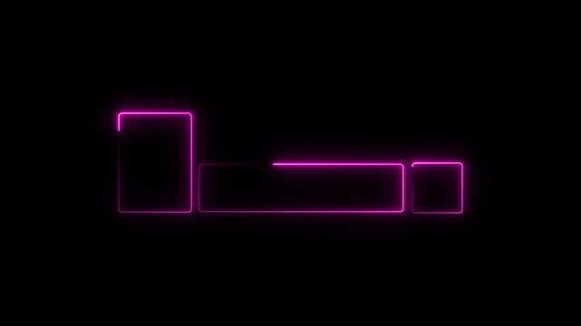 Neon pink lower third template with modern rounded rectangular for broadcast and digital media glowing.