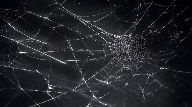 spider web with dew drops