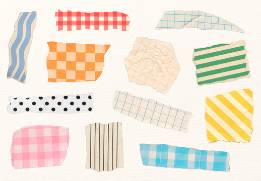 Colorful Torn Paper Patterns Element Design Set