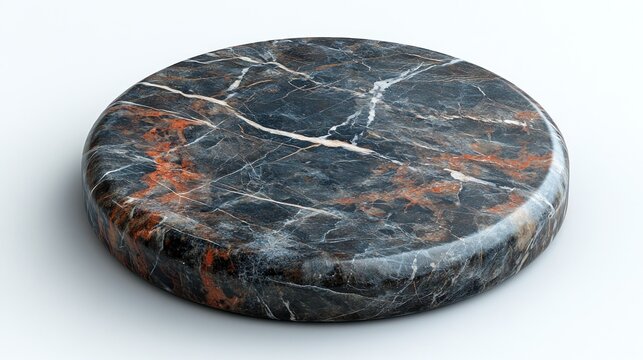 Round dark marble coaster