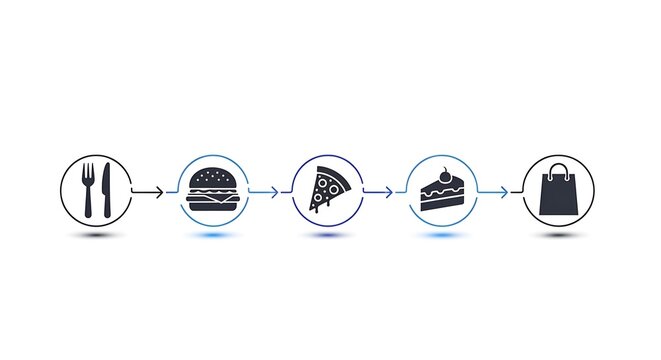 Minimalist flat design illustration of a coffee brewing process.