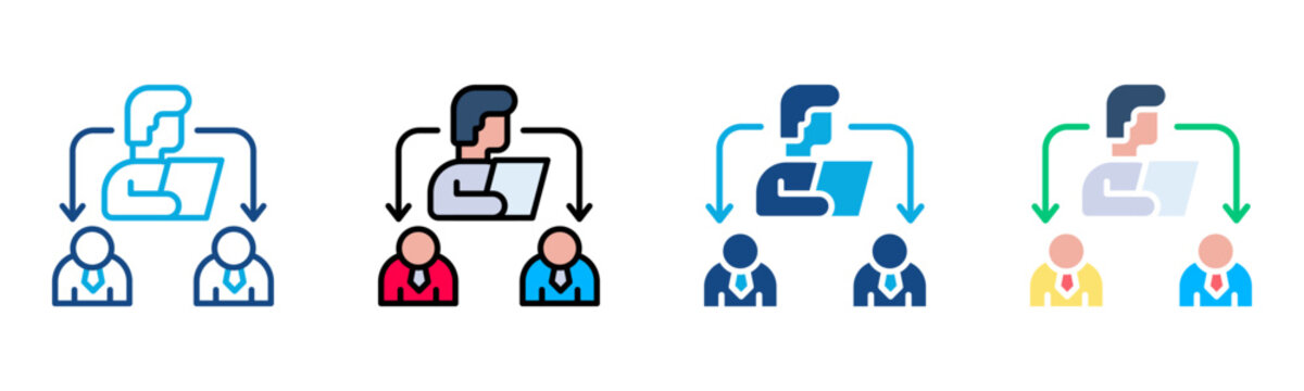 Role Delegation Icon Multiple Style Collection