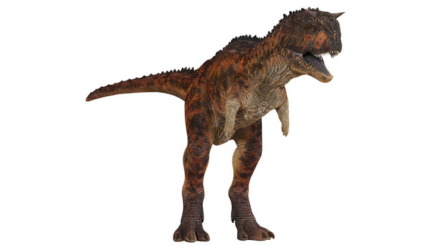 Ferocious Carnotaurus roaring fiercely