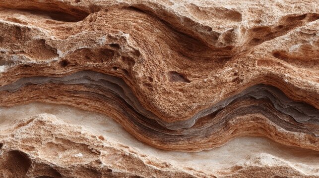 limestone texture background with flowing sandstone layers in warm earth tones, natural sedimentary rock patterns with organic erosion details