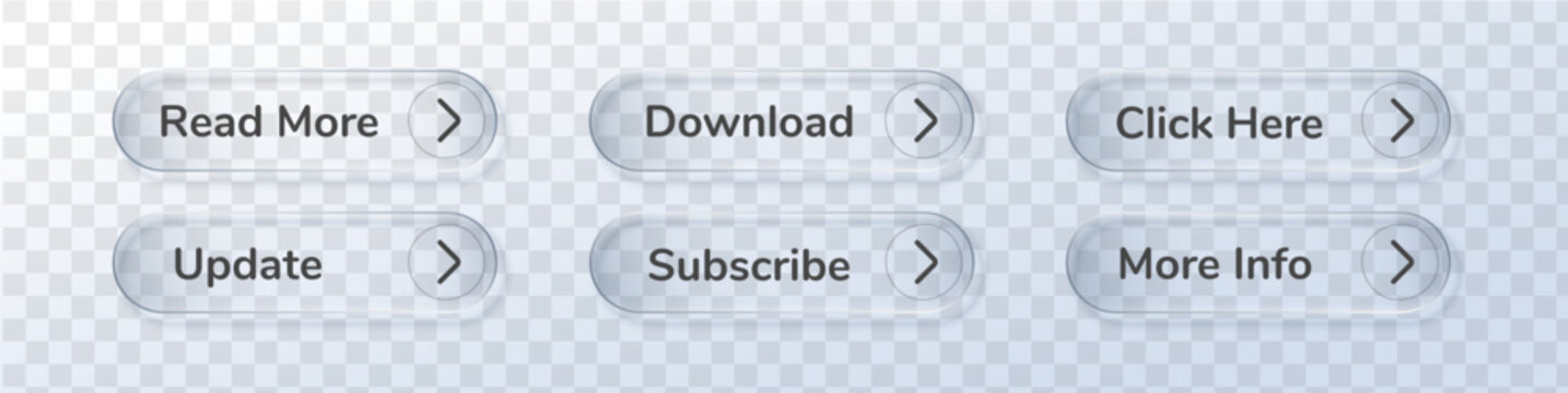 Set Cta download subscribe with transparent and call like liquid. Ui web box with 3d cta now and action info share. Text vector with set icon click button and download frame glass