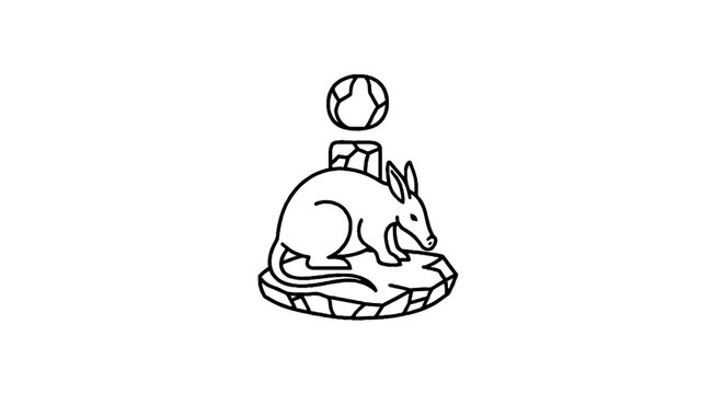 Illustration of a rabbit with a crown and ball.