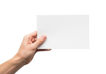 Obraz premium Hand holding a blank white card