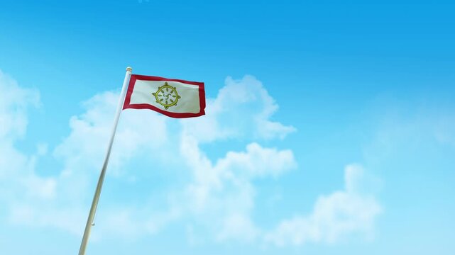 Sikkim Flag 3D Render Animation with Fighter Jets Formation in Blue Sky