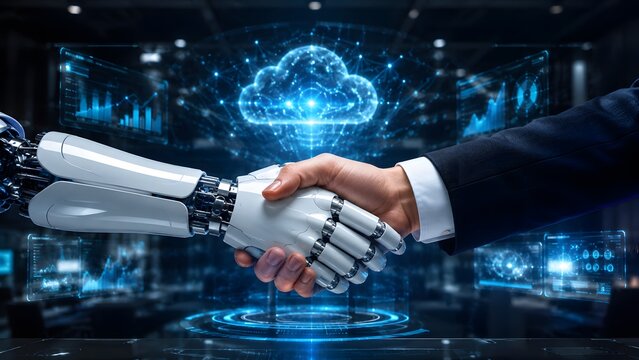 Futuristic cyber security shield with glowing binary code and digital data protection, abstract artificial intelligence network and cloud computing infrastructure concept.