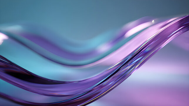 Arc shaped progression of floating glass panes in purple