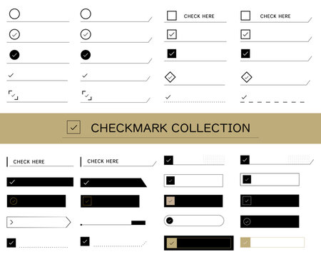 Stylish UI checklist collection and minimalist heading set