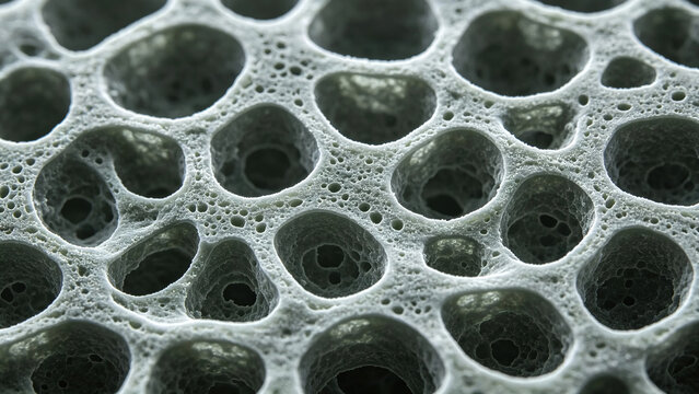Scanning electron micrographs of human osteocytes and lacunar networks