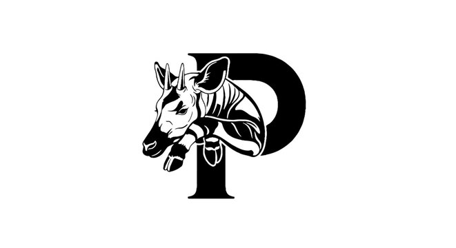 Black and white zebra head logo design.