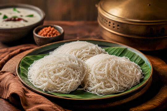 Idiyappam, String Hoppers, Noolappam, Noolputtu, Sevai, Rice Noodles, Steamed Rice Noodles, Coconut Milk, Tamil Cuisine, Kerala Cuisine, Sri Lankan Cuisine, Traditional Food, Healthy Breakfast, Dish.