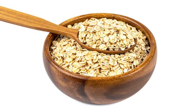 Oat flakes in a bowl.