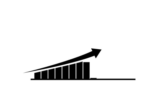 Growth chart progressing from low to high vector illustration