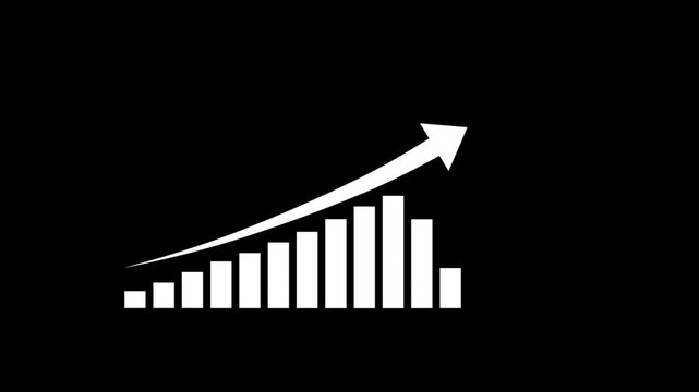Growth chart progressing over time three frame video sequence