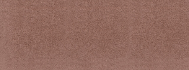 Full-frame panoramic texture of fur fabric wide and large. showing a seamless close-up view of a soft short-pile brown fleece or faux fur material with a uniform fuzzy surface © sutthichai