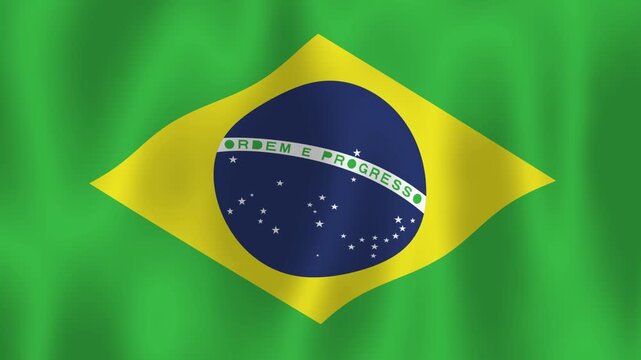 Brazil Flag waving animation background