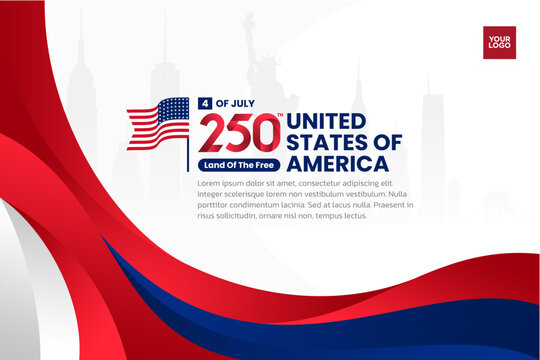 United States 250th Anniversary Banner Template for 4th of July Celebration