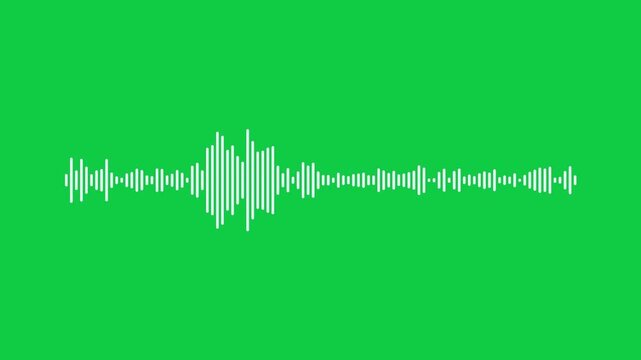 Video animation of a voice recording or broadcasting with sound waveform, voice message - close-up.