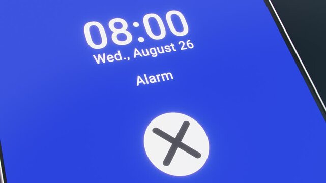 Video animation of a smartphone with an alarm ringing on the smartphone screen - alarm tone.