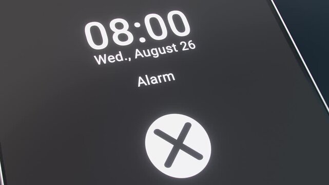 Video animation of a smartphone with an alarm ringing on the smartphone screen - alarm tone.