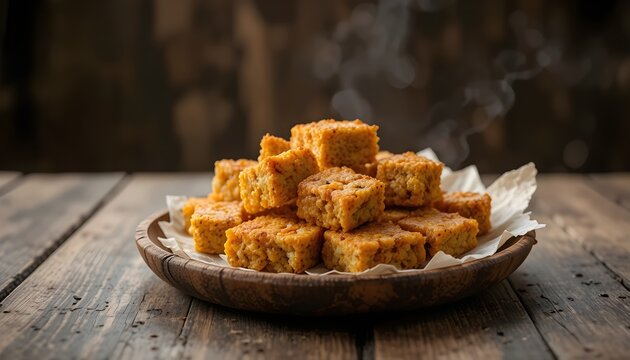 Traditional Indonesian Tempeh Made from Fermented Soybeans